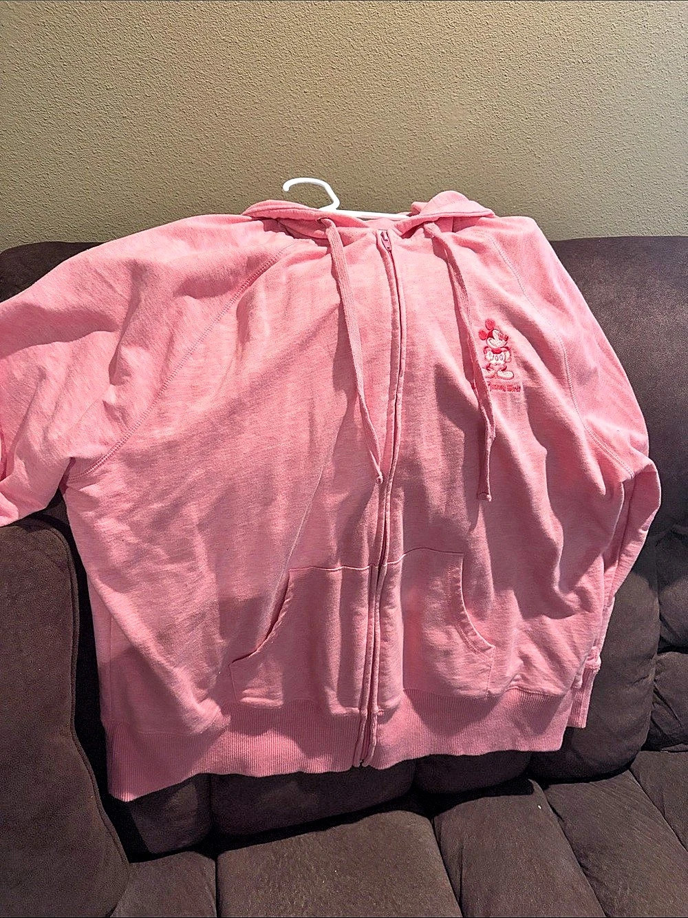 Disney Parks Womens Pink Zip Hoodie Size 2xl Like New